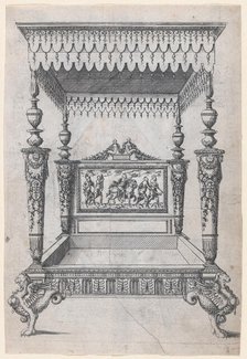 Design for a Four Poster Bed, 1565-70. Creator: Jacques Androuet Du Cerceau.