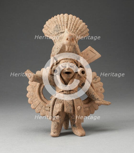 Dancing Figure Wearing Animal Headdress and Ornate Costume, A.D. 600/900. Creator: Unknown.