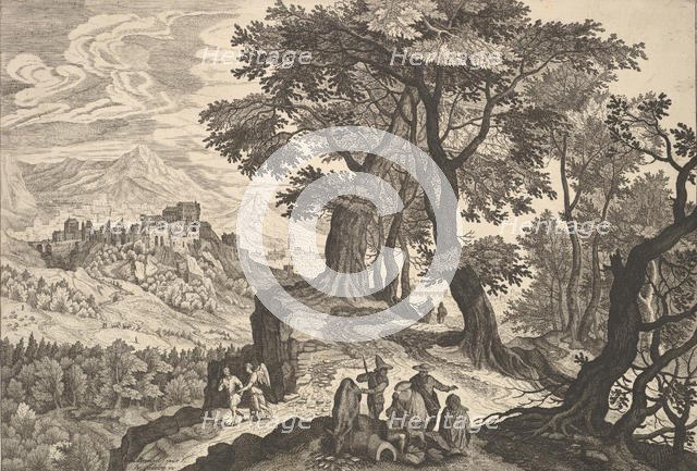 Landscape with Tobias and the Angel and Gypsies. Creator: Aegidius Sadeler II.