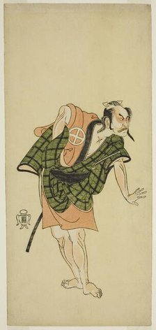 The Actor Otani Hiroji III as Onio Shinzaemon (?) in the Play Bunshin Sugatami Soga (?)..., c. 1765. Creator: Shunsho.