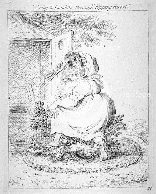 'Going to London through 'Epping Forest'', 1802.                                          Artist: James Gillray