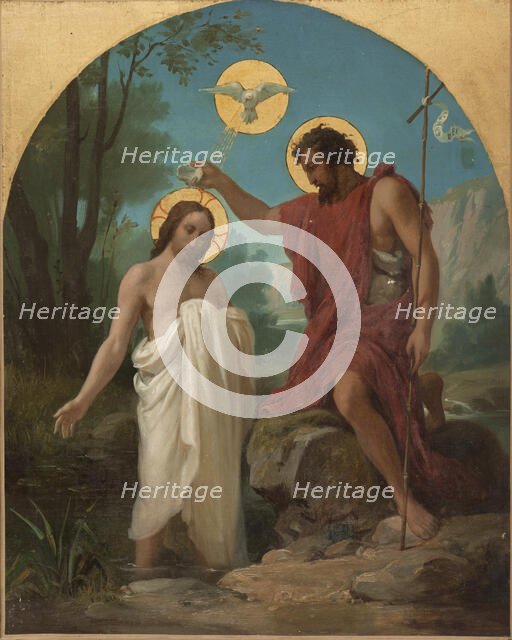 Sketch for the church of Noisy-le-Sec: The Baptism of Christ, 1872. Creator: Alexandre Grellet.