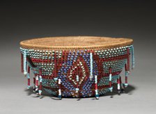 Conical Beaded Basket, c 1875- 1925. Creator: Unknown.