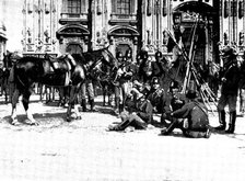 The Riots in Italy: street scenes in Milan - Cavalry before the Duomo, 1898. Creator: Unknown.