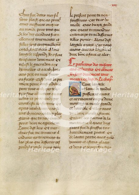 Text Page; Les Visions du chevalier Tondal, 1475. Creator: Unknown.