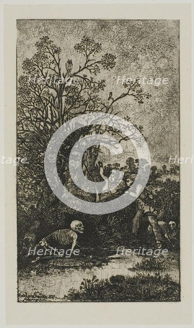 Hunters Surprised by Death, 1857. Creator: Rodolphe Bresdin.