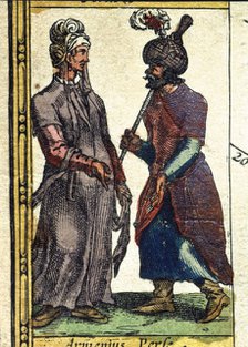 Armenians and Persians, colored engraving from the book 'Le Theatre du monde' or 'Nouvel Atlas', …