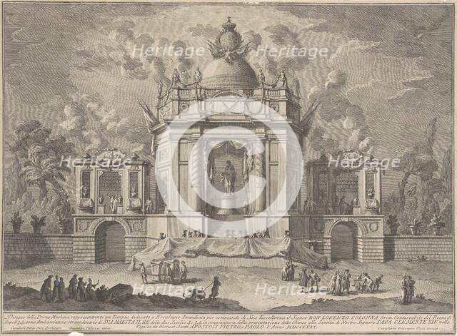 The Prima Macchina for the Chinea of 1771: The Temple of Asclepius, 1771. Creator: Giuseppe Vasi.