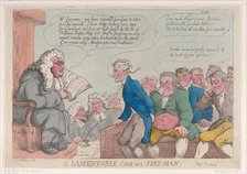 A Lamentable Case of a Jury-Man, March 10, 1815., March 10, 1815. Creator: Thomas Rowlandson.