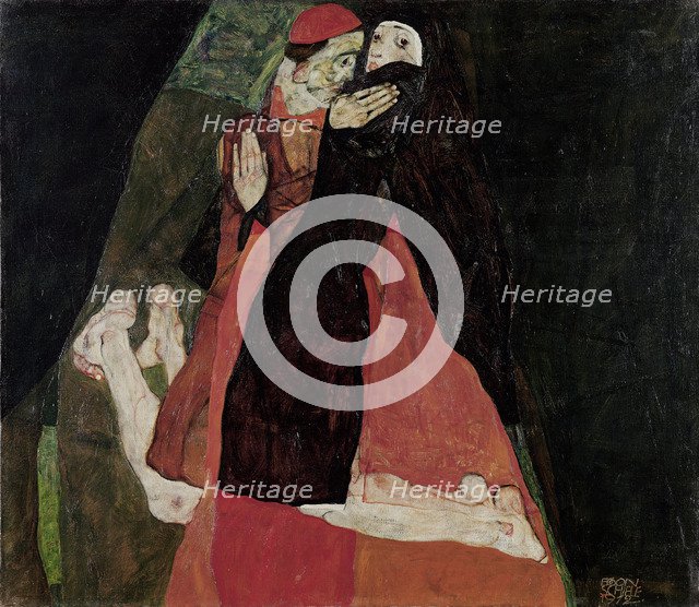 Cardinal and Nun (Tenderness), 1912. Artist: Schiele, Egon (1890–1918)