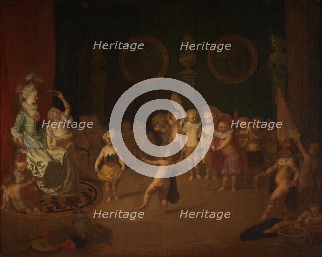 Scène de la comédie italienne jouée par une troupe d'enfants, between 1704 and 1706. Creator: Jean-Antoine Watteau.