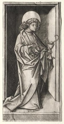 St. John with Serpent in Chalice. Creator: Israhel van Meckenem (German, c. 1440-1503).
