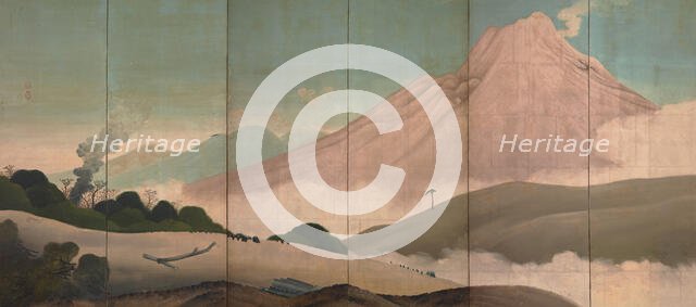 Mount Asama, 19th century. Creator: Aodo; Denzen (1748-1822).