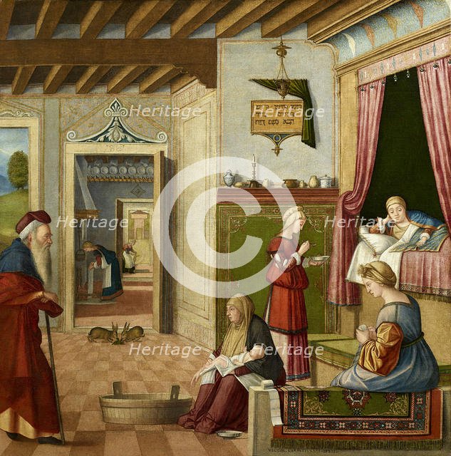 The Nativity of the Blessed Virgin Mary, ca 1502-1504. Creator: Carpaccio, Vittore (1460-1526).