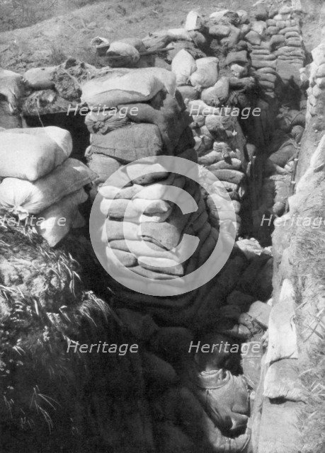 A captured German trench and bunker system, Souchez, Artois, France, 1 June 1915, (1926). Artist: Unknown