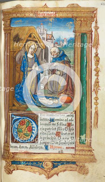 Printed Book of Hours (Use of Rome): fol. 34r, The Nativity, 1510. Creator: Guillaume Le Rouge (French, Paris, active 1493-1517).