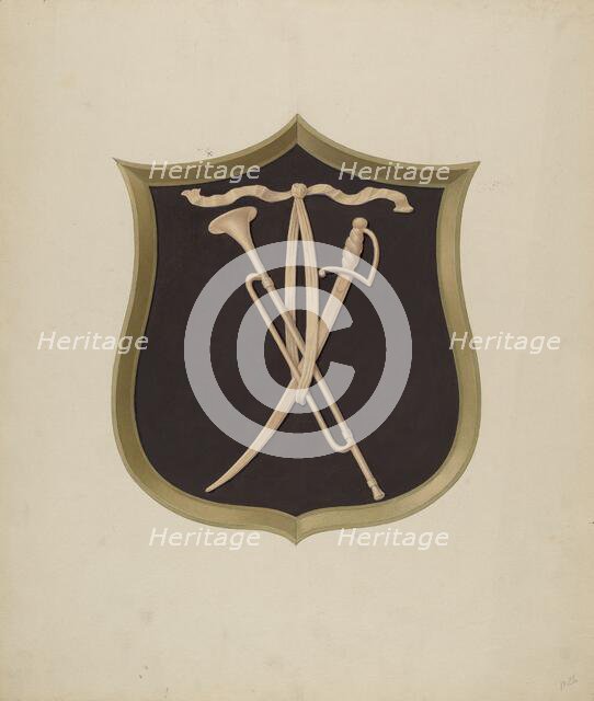 Cartouche from Salem Gate, c. 1939. Creator: Alfred H. Smith.