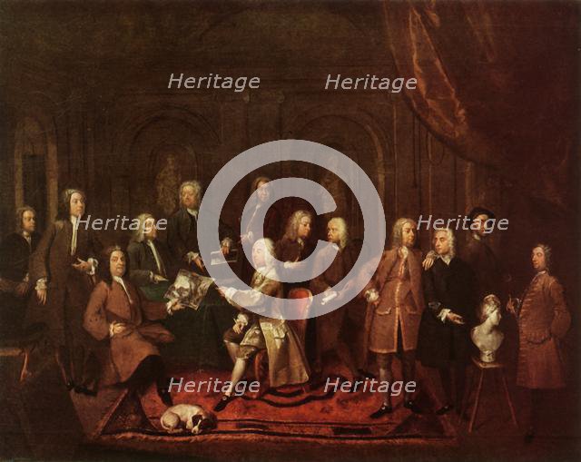 'A Conversation of Virtuosis...at the Kings Arms', 1735, (1947).  Creator: Gawen Hamilton.