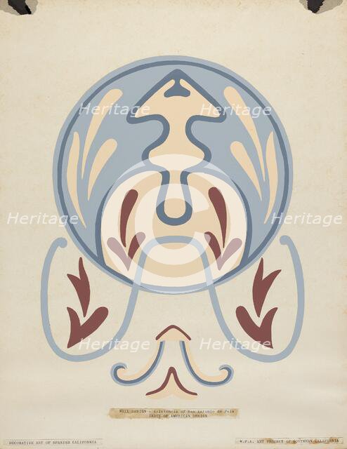 Wall Design - Asistencia of San Antonio de Pala From the Portfolio: "Decorative...California". Creator: Unknown.