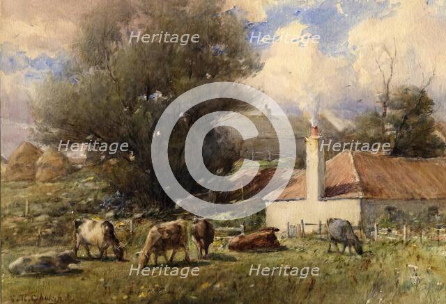 Landscape With Cattle, c1870-1920. Creator: George Russell Gowans.