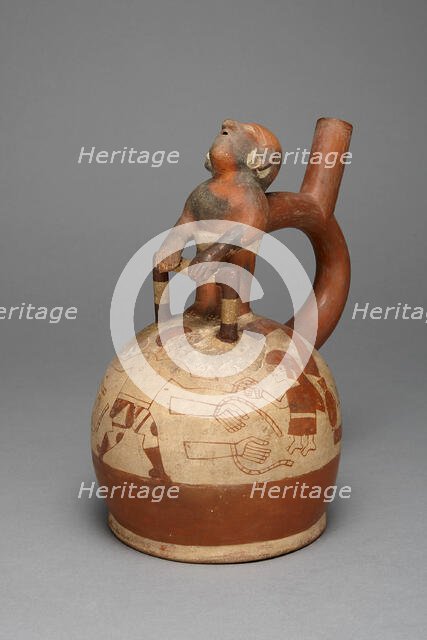 Vessel Depicting a Sacrifice with a Molded Captive Attached to the Spout, 100 B.C./A.D. 500. Creator: Unknown.