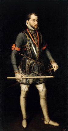 Portrait of Philip II (1527-1598), King of Spain and Portugal. Artist: Sánchez Coello, Alonso (1531-1588)