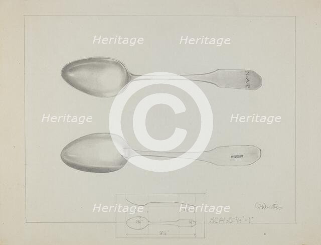 Silver Spoon, c. 1936. Creator: Charlotte Winter.