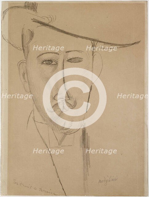 Portrait of a Man, c. 1915. Creator: Modigliani, Amedeo (1884-1920).