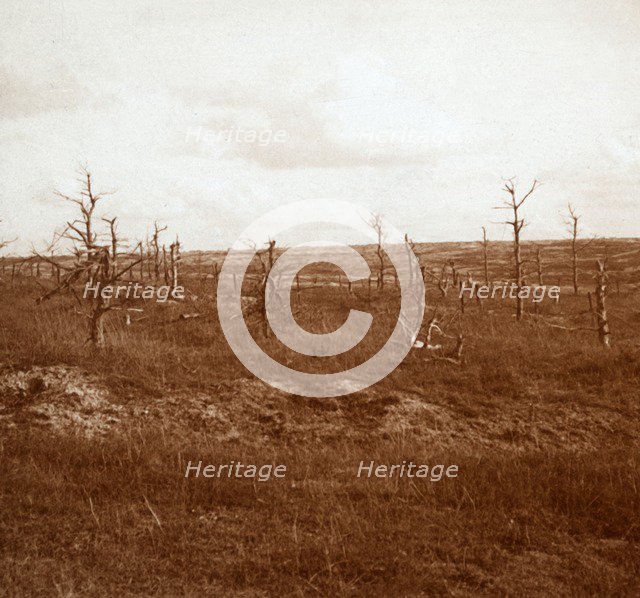 Battlefield, Tahure, northern France, c1914-c1918. Artist: Unknown.