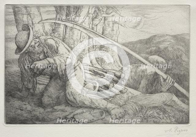 La Mort et le Bûcheron (5th Plate). Creator: Alphonse Legros (French, 1837-1911).