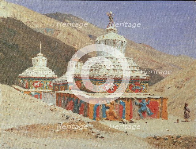 Chorten in Ladakh, 1875. Artist: Vereshchagin, Vasili Vasilyevich (1842-1904)