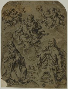 Madonna and Child Adored by Saints Anthony and John the Baptist, 1600/1625. Creator: Unknown.