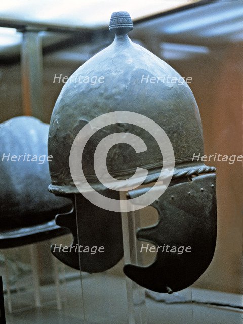 Etruscan helmet.