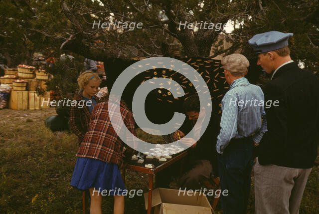 Initial pin souvenirs at the Pie Town, New Mexico Fair, 1940. Creator: Russell Lee.