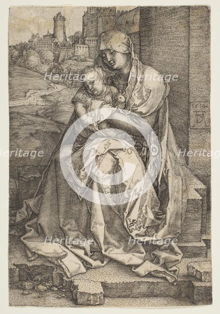 Virgin and Child Seated by the Wall, 1514. Creator: Albrecht Durer.