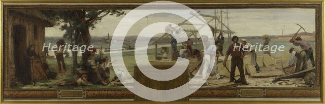 Esquisse pour la mairie de Saint Maur-des-Fossés: Famille et Travail, 1883. Creator: Paul Albert Baudouin.