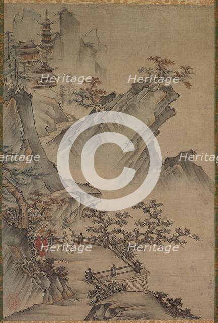 Chinese Literatus Viewing a Valley, possibly mid- to late 1500s-1600s. Creator: Unknown.