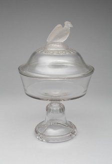 Old Abe/Frosted Eagle pattern compote, 1880/90. Creator: Crystal Glass Company.