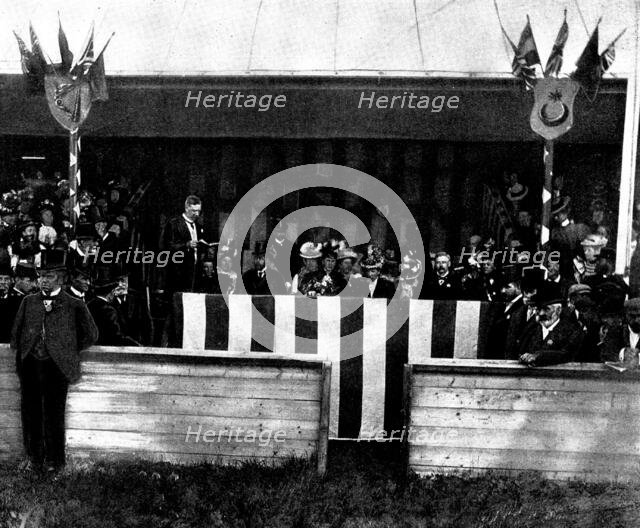 The Duke and Duchess of York at the Agricultural Show, Portsmouth: the Royal Box, 1898. Creator: Unknown.