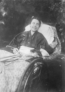 Marjorie Mahr in wheel chair, 1910. Creator: Bain News Service.