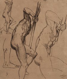 Sketches of a standing male nude, (c1800?). Creator: Thomas Stothard.