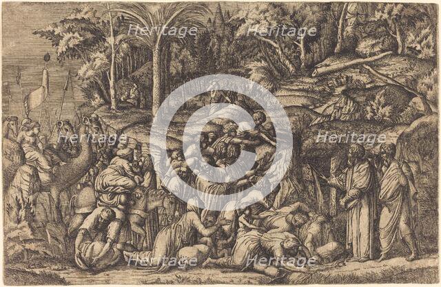 Moses Striking the Rock. Creator: Master IV.