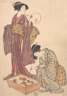 Two Women Feeding Fish, 1739-1820. Creator: Kitao Shigemasa.