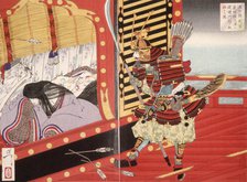 Minamoto no Yoshitsune Rescuing Kenrei Mon'in during the Battle of Dannoura, 1889. Creator: Tsukioka Yoshitoshi.