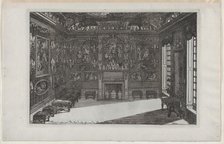 Interior of a Porcelain Cabinet with Paintings and Vases, from Nouveaux ..., published 1703 or 1712. Creator: Daniel Marot.
