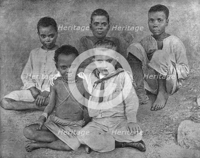 ''Black and White'--Little Jack (Jack Hore reference Highgate Cemetery) The boy missionary and his p Creator: Unknown.