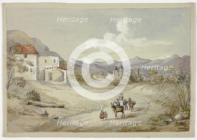 Albenga on the Corniche (Costal) Road, November 6, 1841. Creator: Elizabeth Murray.