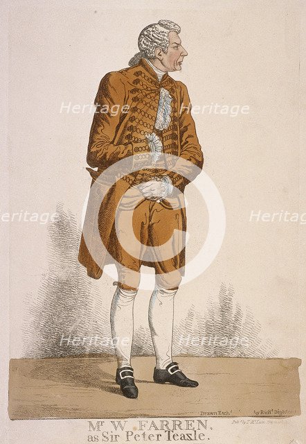 The actor William Farren as Sir Peter Teazle, 1824. Artist: Richard Dighton