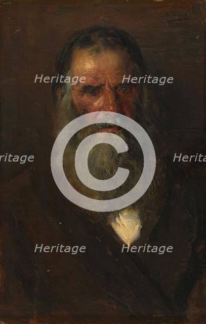 Study of the Head of an Old Man, 1883. Creator: Vladimir Egorovic Makovskij (Russian, 1846-1920).