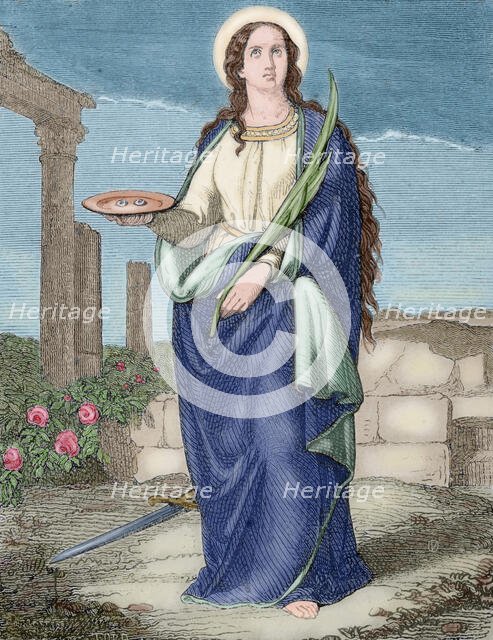 Saint Lucia of Syracuse, Christian martyr, 1853.  Creator: Tord.
